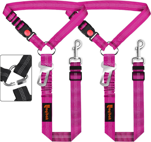 Removable Dog Seat Belt Harness for Car, 3 in 1 Pet Dog Car Seatbelt Leash, Retractable Restraint Secures to Vehicle Headrest & Adjustable Reflective Bungee Dog Seatbelt Tether, Blue and Black | Retractable Headrest-Mounted,Restraint & Adjustable Reflective Bungee Dog Seatbelt Tether,Blue and Black16