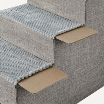 Amazon Basics Dog Steps, 18.7" H, 4-Step Pet Stairs for High Bed Couch and Sofa, Non-Slip Bottom, for Indoor Dogs and Cats, Grey4