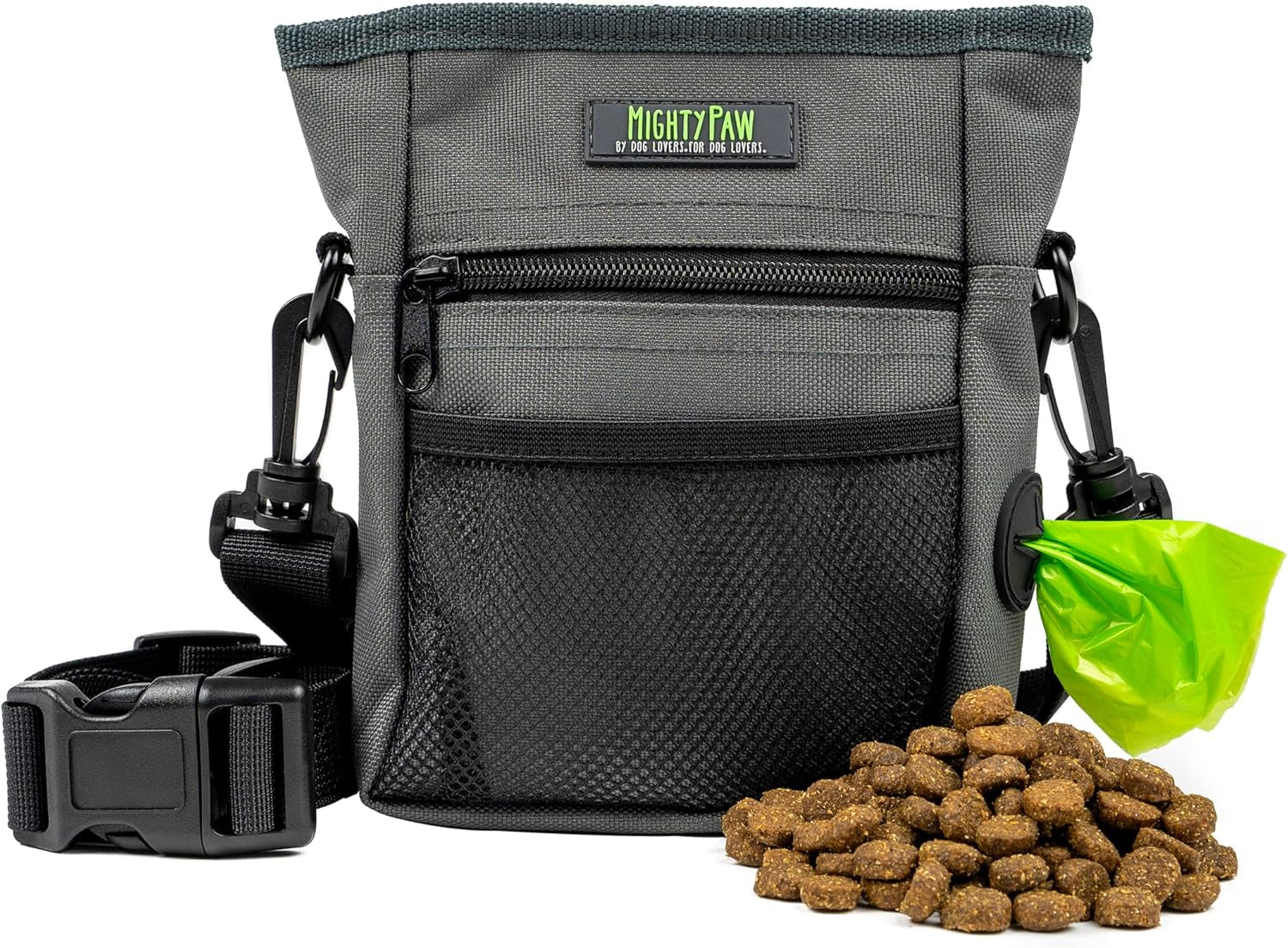 mighty-paw-dog-treat-pouch-no-spill-magenetic-clasp-hands-free-pouches-for-training-pets-training-treat-pouches-for-dog-walks-pet-bags-pouch-built-in-poop-bag-holder-black