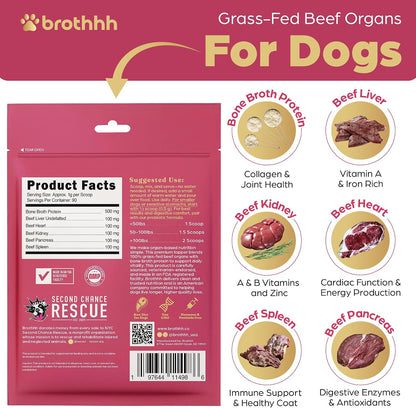 Beef Organ Bone Broth Meal Topper for Dogs - 100% Grass Fed, Veterinarian Approved, Non-Gmo by Brothhh - Supports Immunity, Joint & Heart Health, Vision & Vitality - No Fillers - Pet Supplement3