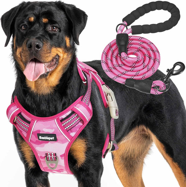 Beebiepet Heavy Duty Tactical Dog Harness for Small Dogs, No Pull Adjustable Pet Harness Reflective Service Training Easy Control Pet Vest Military K9 Working Dog Harnesses- Large, Brown6