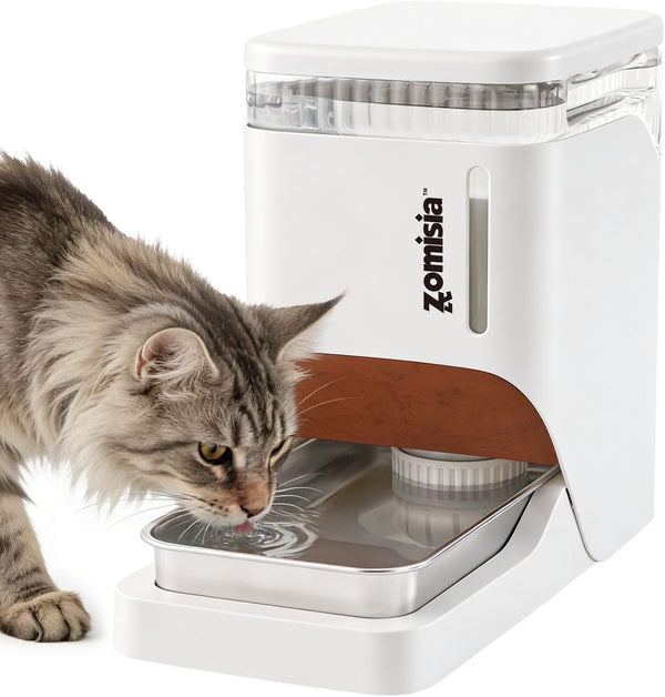 ZOMISIA Automatic Dog Water Dispenser 8L with Stainless Steel Bowl, Gravity Large Capacity Water Bowl for Dogs, 2 Gallon Pet Waterer 100% BPA Free, Black11