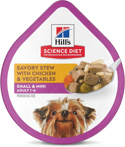 Hill'S Science Diet Adult 1-6 Small & Mini Wet Dog Food Variety Pack | #1 Veterinarian Recommended, Chicken & Vegetables, Beef & Vegetables, 3.5 Oz. Trays, 12-Pack12