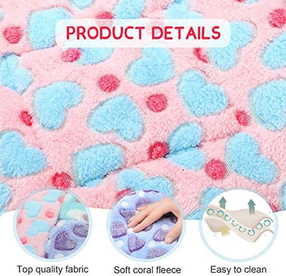 Jetec 3 Pcs Bunny Guinea Pig Beds Soft Bunny Mats Warm Guinea Pig Mat Small Animal Bed Pads Fleece Sleeping Pads for Indoor Rabbit Hamster Squirrel Hedgehog Chinchilla(Fleece,Heart,Purple)6