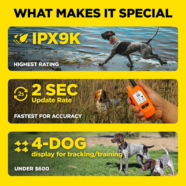 Dogtra PATHFINDER2 MINI Compass Live GPS Dog Tracking & Training System - 4-Mile Range E-Collar Handheld with No Subscription, Offline Maps, GPS Fence, Expandable up to 21 Dogs, for Dogs 15+ Lbs5