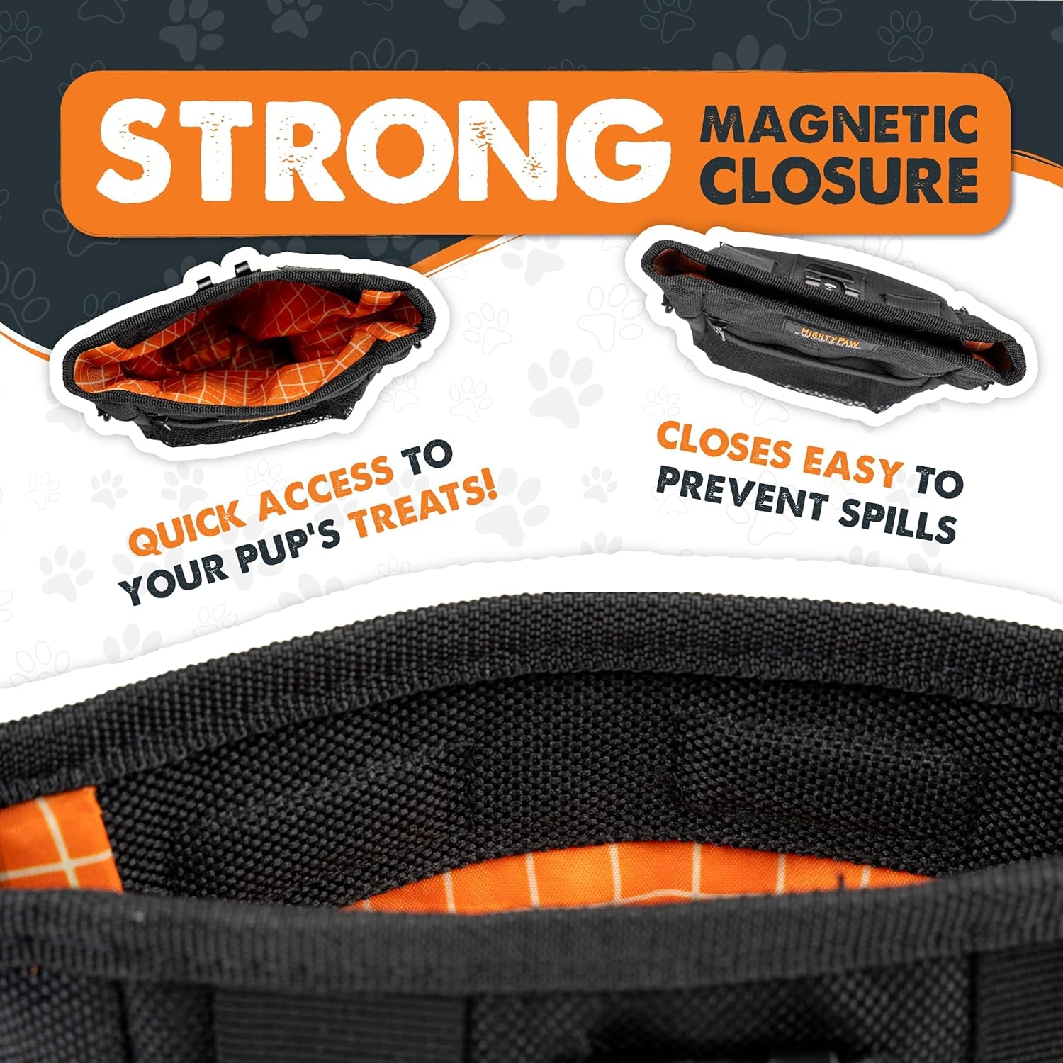 mighty-paw-dog-treat-pouch-no-spill-magenetic-clasp-hands-free-pouches-for-training-pets-training-treat-pouches-for-dog-walks-pet-bags-pouch-built-in-poop-bag-holder-black