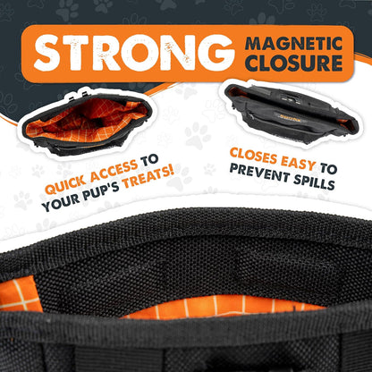 Mighty Paw Dog Treat Pouch | No Spill Magenetic Clasp - Hands-Free Pouches for Training - Pets Training Treat Pouches for Dog Walks - Pet Bags Pouch - Built in Poop Bag Holder - Black2