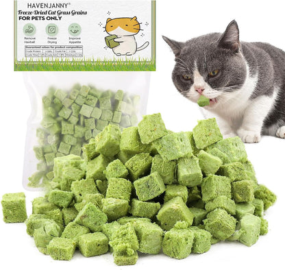 60G Cat Grass Treats for Indoor Cats, Freezed Dried Cat Grass Teething Stick Snacks for Cats, Edible Feline Chew Toys for Hairball Control and Oral Health1