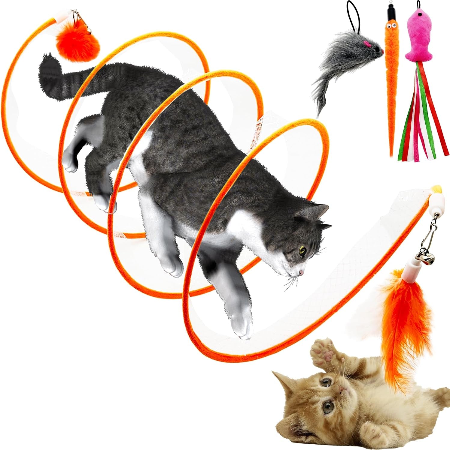 self-play-cat-hunting-spiral-tunnel-toy-folded-cat-spring-tunnel-toys-for-indoor-cats-green