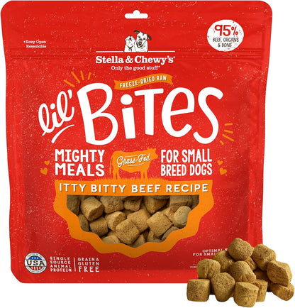 Stella & Chewy'S Freeze-Dried Raw Lil' Bites Itty Bitty Beef Recipe Small Breed Dog Food, 7 Oz. Bag (Beef)1