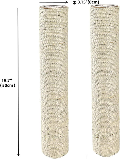 SHENGOCASE 4-Pack 19.7" L, 3.15" Ø Cat Tree Replacement Post with M8 Screw, Cat Tower Accessories Replacement Pole4