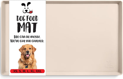 Dogbuddy Dog Food Mat – Waterproof Dog Bowl Mat for Food and Water, Silicone Pet Feeding Mats for Floors, Non-Slip Placemat with High Edges for Dogs Bowls, Puppy Essentials (L: 24" X 16", Shadow)24
