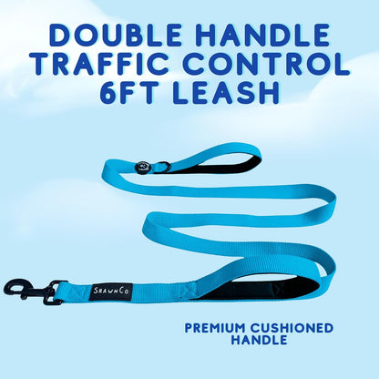 Shawnco Dream Walk Dog Leash- Premium, Nylon Pet Leash with Soft Neoprene Handle for Small, Medium and Large Dogs (ICY Lilac, M/L 6FT W/ 2 Handles)2