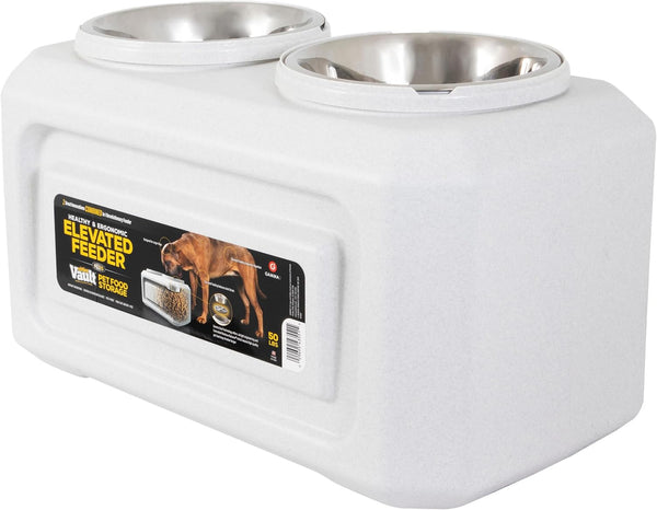 Gamma2 Vittles Vault 2-In-1 Elevated Dog Bowls and Dog Food Container, up to 50 Pounds Dry Pet Food Storage, Made in USA3