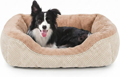 INVENHO Medium Dog Beds for Medium Dogs Washable, Rectangle Dog Bed Medium Size Dog, Orthopedic Dog Bed, Warming Soft Calming Sleeping Puppy Bed Durable Pet Bed with Anti-Slip Bottom M(30"X24"X9")9