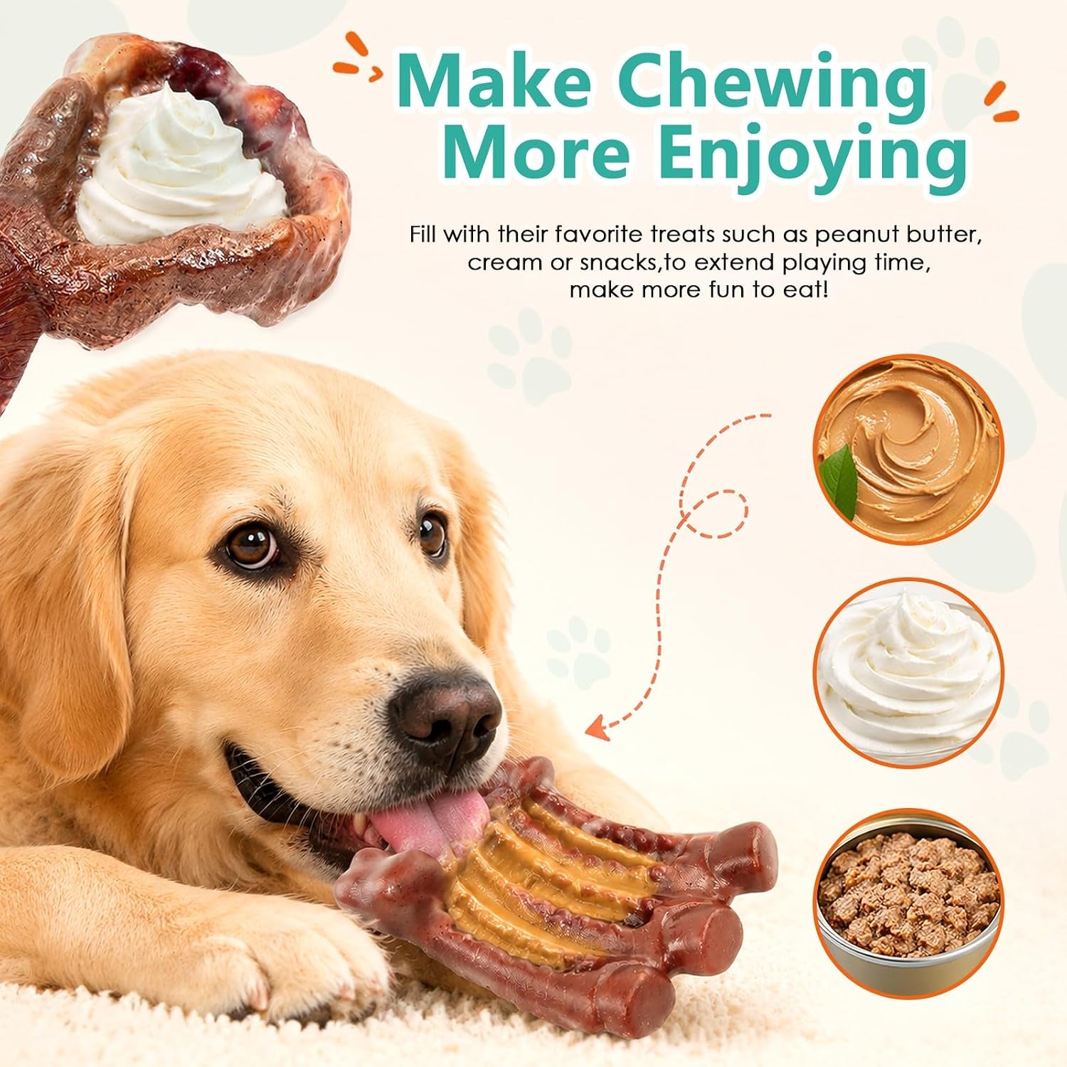 fuufome-dog-chew-toys-for-aggressive-chewers-large-dogs-tough-nylon-bone-indestructible-hard-power-chewing-teeth-cleaning-textures-to-keep-them-busy-2-pack-steak-ribs-toy-for-20-100-lbs-dogs