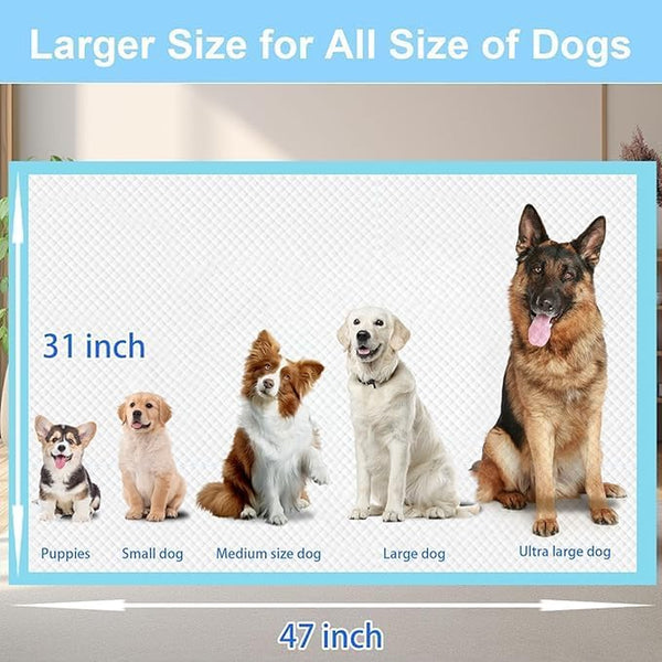 XXXXL Puppy Pee Pads for Dogs 31"X47" 40 Count, Extra Large Dog Pee Pads, Leak-Proof & Super Absorbent Dog Pee Pads, Thicken Disposable Potty Pads Puppy Training Pads for Cats Rabbits6