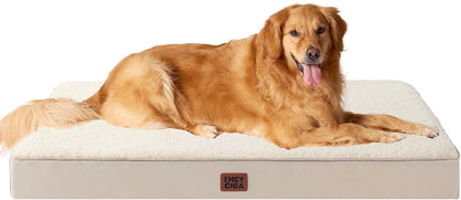 EHEYCIGA Orthopedic Dog Bed Large with Removable Washable Cover,Grey,41X27 | Egg Crate Foam Support,Durable Oxford Fabric,Non-Slip Bottom,Machine Washable,Soft Waterproof Plush Pet Bed Mat for Crate74
