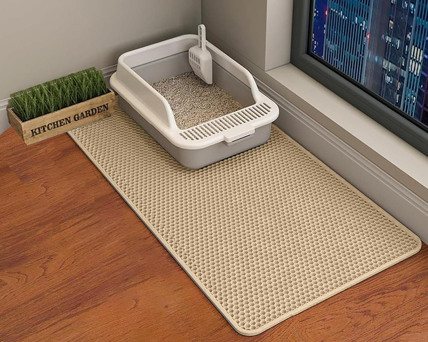 hcy-wld-cat-litter-mat-45x26-35x24-30x22-24x18-inch-double-layer-cat-litter-box-mat-eva-non-slip-waterproof-urine-proof-cat-litter-catcher-mat-easy-clean-scatter-control-35x24-inch-khaki
