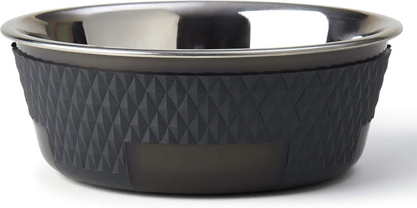 Petrageous 16019 Kona Stainless Steel Non-Slip Dishwasher-Safe Dog Bowl 3.75-Cup 6.75-Inch Diameter 2.5-Inch Tall for Medium and Large Dogs and Cats 30-Ounce, Grey1
