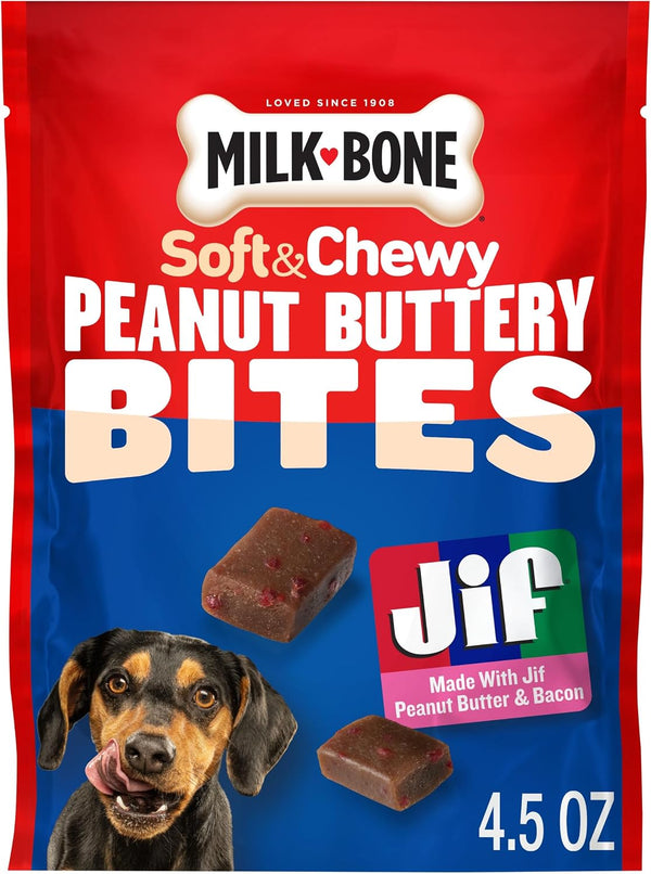 Milk-Bone Soft & Chewy Peanut Buttery Bites, 4.5 Oz. Bag | Soft Dog Treats with Jif Peanut Butter16