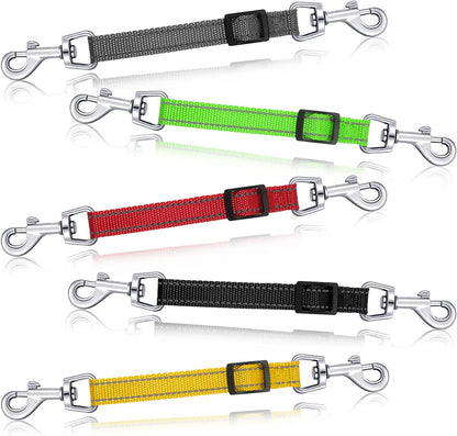 Saintrygo 5 Pcs Safety Dog Collar Clips Prong Collar Backup Clips Adjustable Reflective Nylon Harness Connector Metal Double Ended Backup Clasp for Harness Pet(Bright Color)8