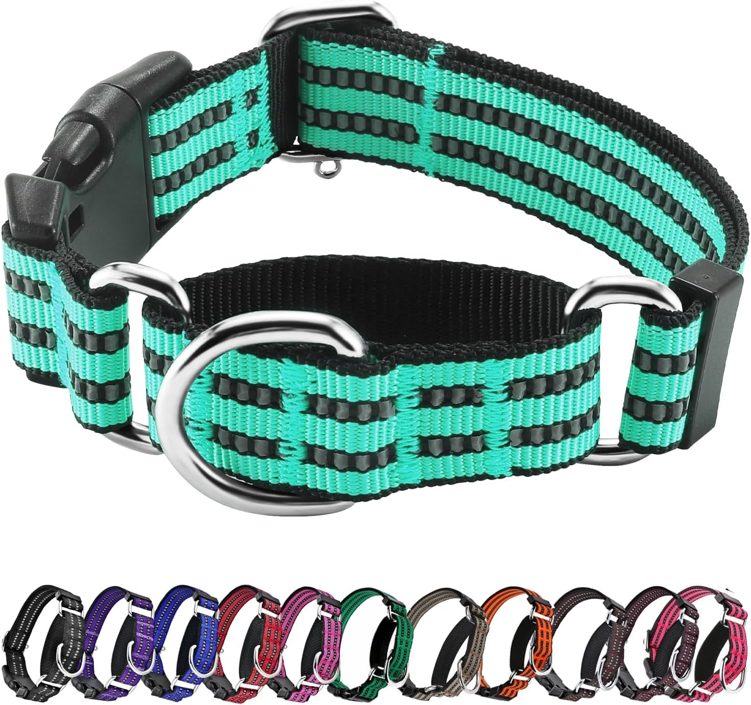 martingale-collars-for-dogs-reflective-escape-proof-training-dog-collars-with-quick-release-buckle-adjustable-no-slip-nylon-dog-collar-for-medium-pets
