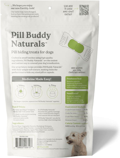 Presidio Earthly Pill Buddy Naturals - PB & Apple Recipe Pill Hiding Treats for Dogs - Make a Perfect Pill Concealing Pocket or Pouch for Any Size Medication - 30 Servings11