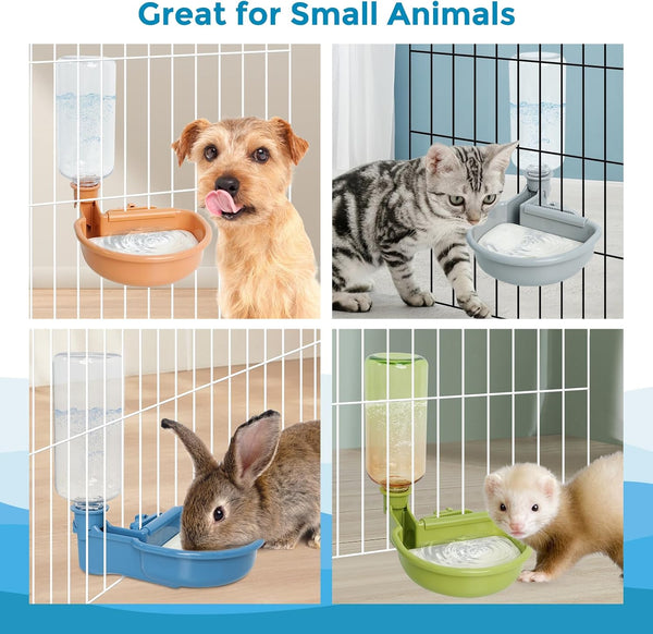 VANNON Gravity Pet Water Bowl, 16Oz Anti-Splash Crate Dispenser, Grey | Anti-Splash Gravity Water Bowl with a Floating Disk Helps Reduce Spills While Keeping Water Cleaner for Everyday Hydration.5