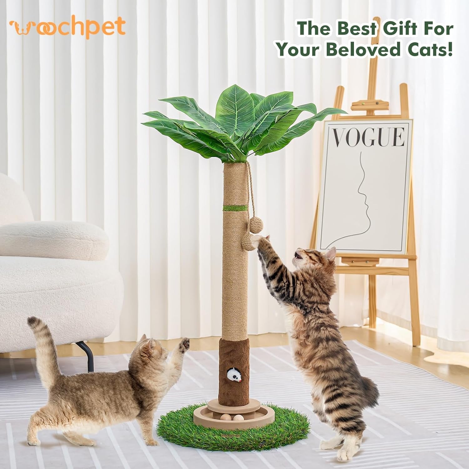 woochpet-tall-cat-scratching-post-cat-toys-cat-scratcher-tree-for-large-cat-heavy-duty-protect-sofa-modern-boho-cat-ball-track-cat-tree-for-indoor-cats