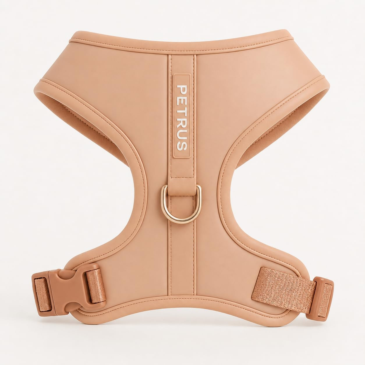 premium-no-pull-dog-harness-soft-neoprene-breathable-mesh-vest-with-front-back-clip-d-rings-adjustable-lightweight-walking-harness-for-puppies-small-medium-dogs-bronze-brown-gold-m