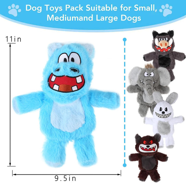 Bzonsmart Dog Squeaky Toys Plush Chew Toys for Small Medium Large Dogs | Double Sound |Non-Toxic Soft Plush |Double-Layer Reinforced Sewing| Suitable for Interactive.Playing, Chewing &Teething7