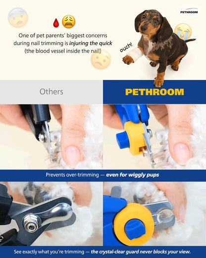 PETHROOM Professional Dog Nail Clipper with Safety Guard, Avoid Overcutting | Adjustable Cutting Length 1–3Mm, Durable Stainless Steel Pet Nail Trimmer for Small, Medium & Large Dogs and Cats6