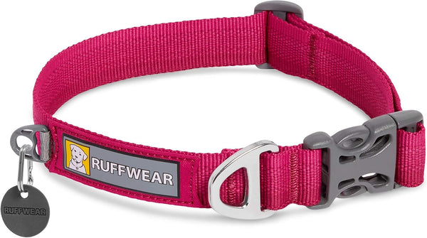Ruffwear, Front Range Dog Collar, Adjustable Tubelok Webbing, Lightweight, Side Release Buckle, Aluminum V-Ring, Durable for Everyday Use, River Rock Green, 14"-20"6
