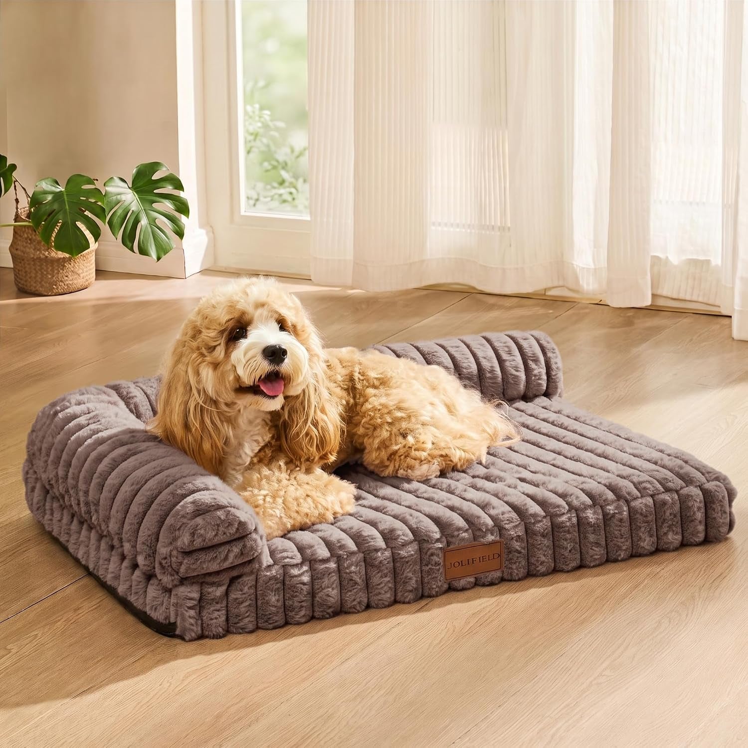 orthopedic-calming-large-dog-bed-pet-sofa-bed-36x24-grey-2-sided-pet-couch-large-sized-dog-soft-egg-crate-foam-dog-mat-waterproof-removable-washable-cover-nonskid-bottom-cat-bed
