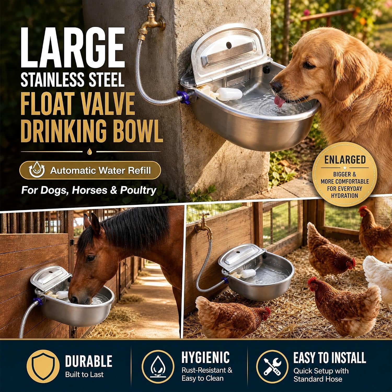 tessco-for-you-2-pack-1-2-gallon-automatic-horse-water-bowl-large-stainless-steel-dog-waterer-dispenser-with-float-valve-automatic-animal-waterer-for-dog-chicken-pig-cattle-goat-farm-4-5l-152-oz