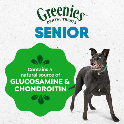 Greenies Senior Teenie Size Adult Natural Dental Dog Treats, 96 Count | Veterinarian-Recommended, Cleans Teeth, Freshens Breath, Supports Joint Health, Dogs 7+ (5-15 Lbs), 27 Oz. Pack9