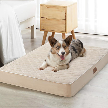 WNPETHOME Orthopedic Waterproof Extra Large Senior Dogs Bed for Comfy Sleeping with Removable Washable Cover, Multi-Needle Quilting XL Crate Bed for Large Sized Dog Relax, Light Grey8