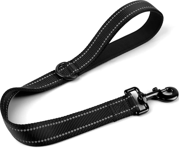 Joytale Short Dog Leash for Close Control & Training, 18", Black | Padded Comfort Handle, Reinforced Nylon Webbing, Secure Metal Clip, for Busy Streets & Heel Training12