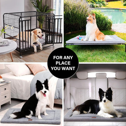 Dog Bed for Crate, Medium/Large Dogs Crate Bed,Washable Dog Beds Kennel Mat | Pet Beds Mat W/ Soft Wavy Plush Comfortable Anti-Slip Sleeping Mattress for Dogs & Cats,Gray6