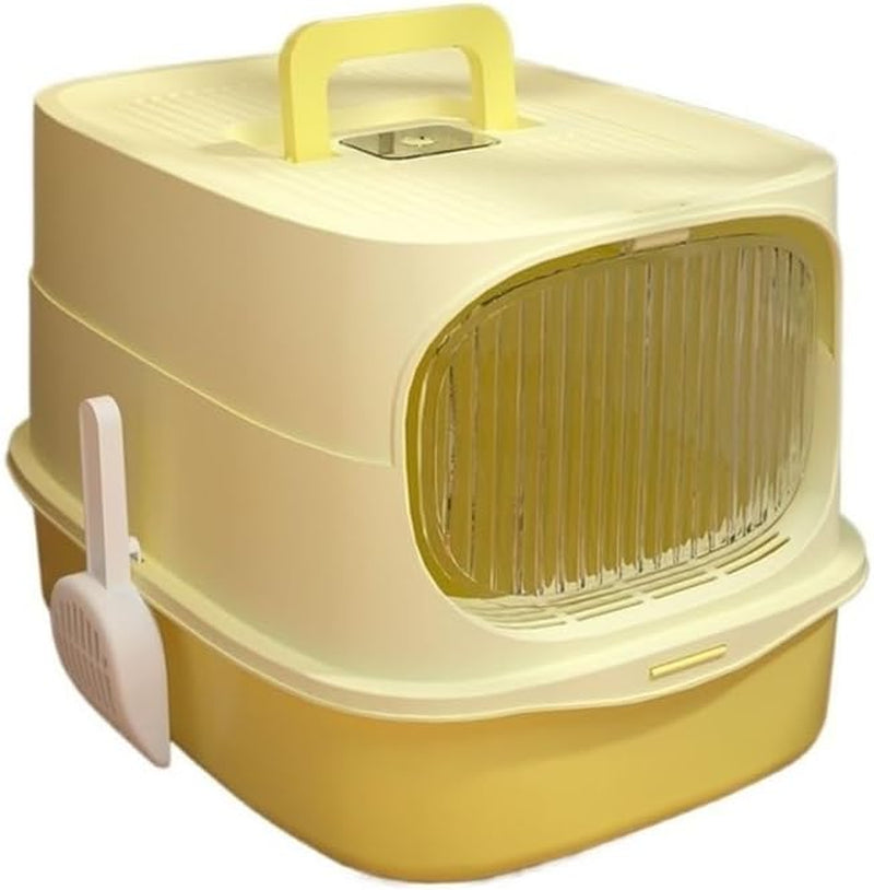 pet-supplies-large-plastic-cat-litter-box-with-lid-scoop-high-sides-for-big-catsgray