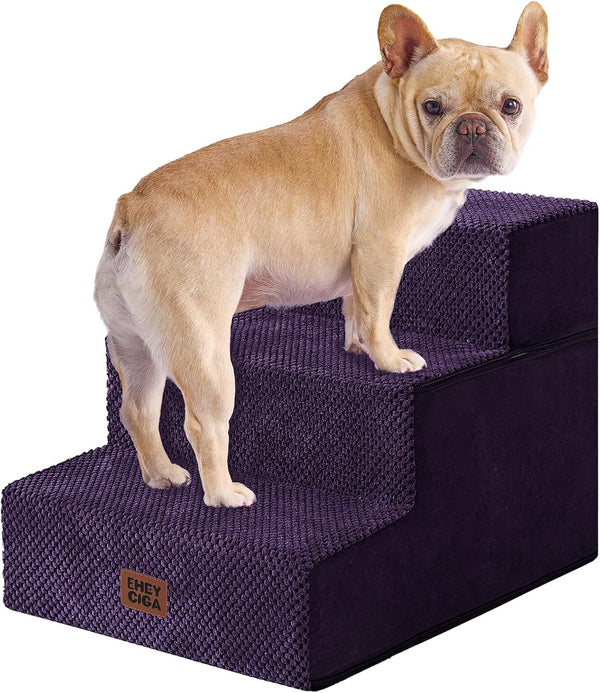 EHEYCIGA Dog Stairs for Bed 18" H, Dog 4-Steps for High Bed, Olive Green | Pet Steps for Small Dogs and Cats, Non-Slip Balanced Pet Ramp Indoor41