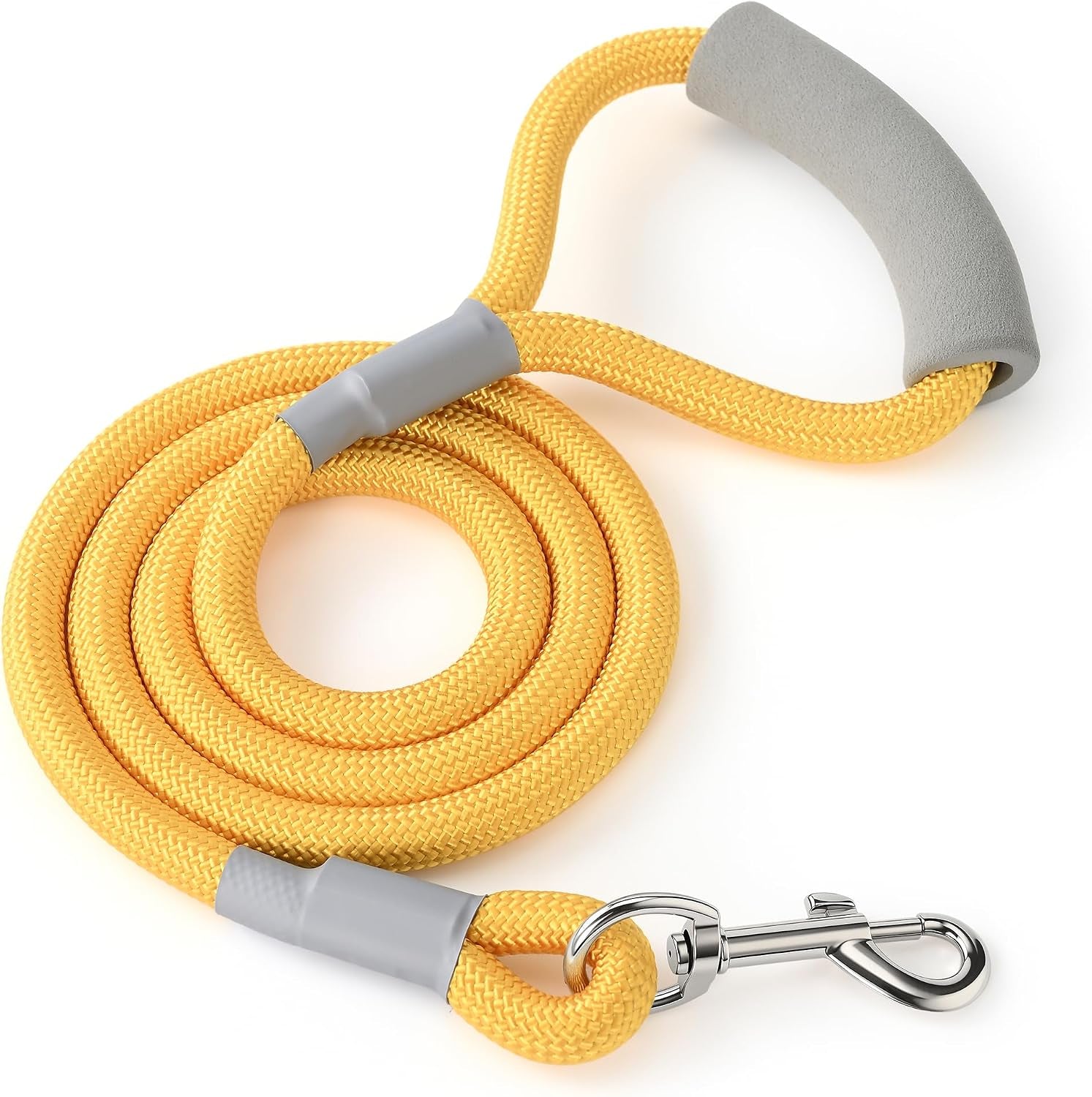 mile-high-life-dog-leash-6ft-x-1-2in-pink-with-padded-handle-heavy-duty-nylon-rope-leash-with-soft-handle-steel-tips-comfortable-grip-for-daily-walks-with-small-to-large-dogs