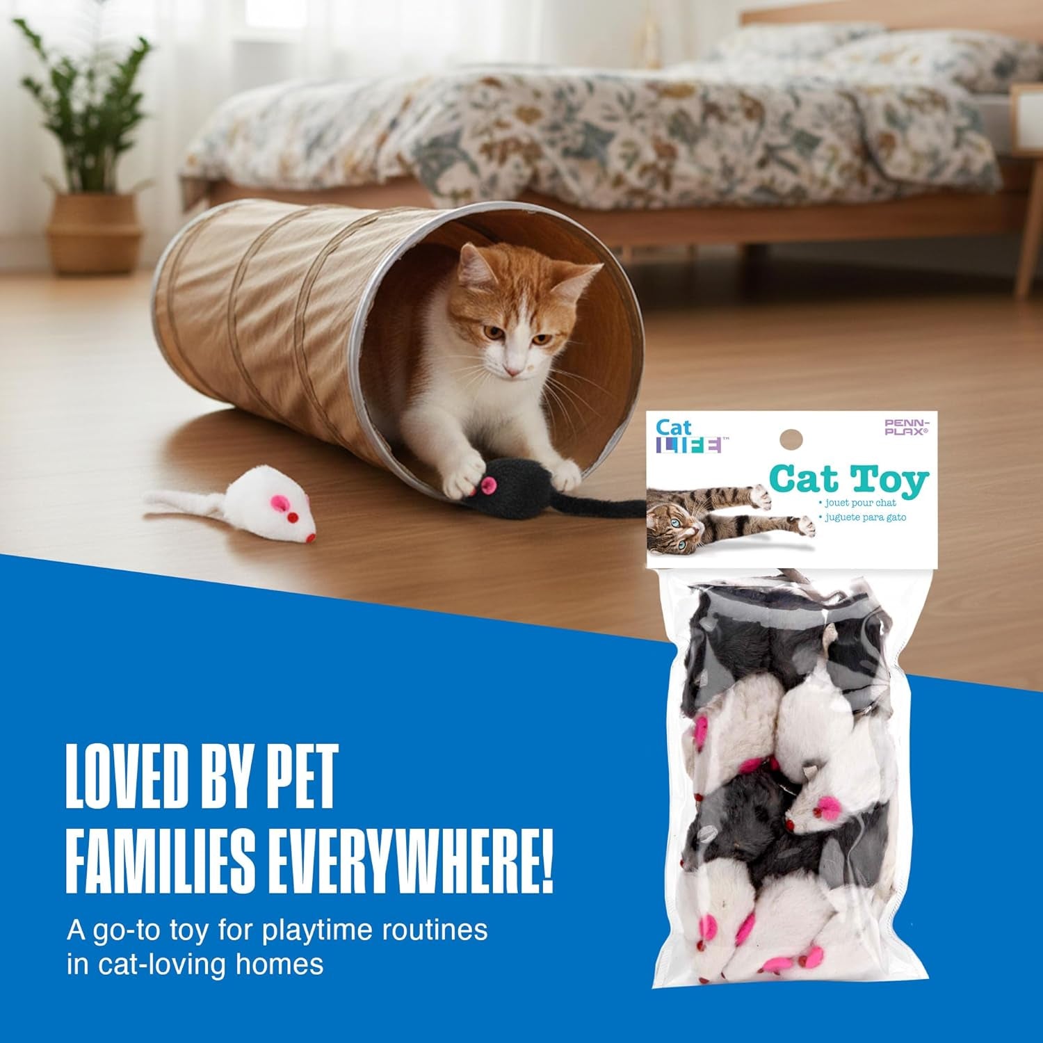 penn-plax-play-fur-mice-cat-toys-12-pack-soft-polyester-with-rattling-sound-for-interactive-play-exercise-hunting-lightweight-cat-toy-set-for-all-ages-breeds-black-white-gray-2-inches