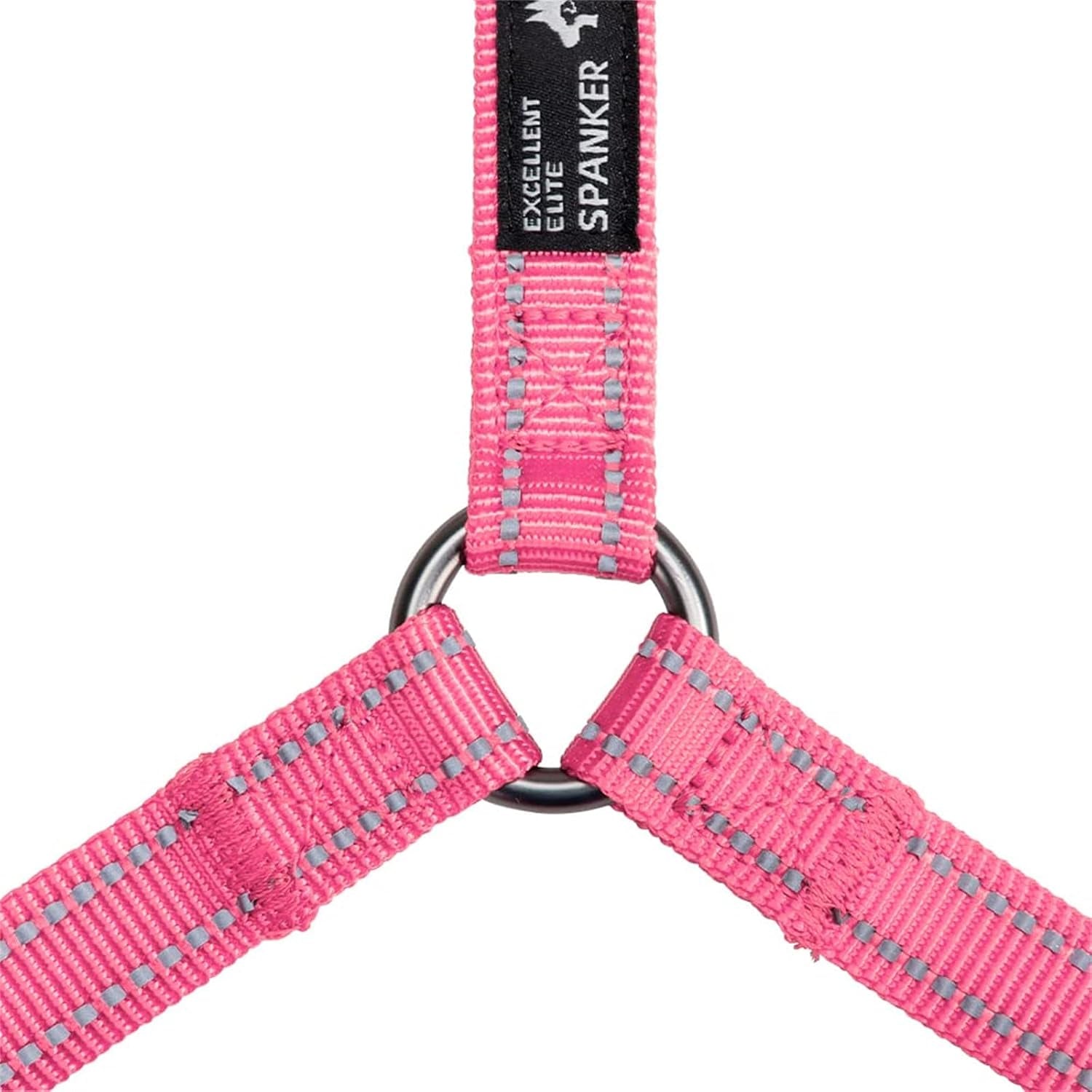 excellent-elite-spanker-no-pull-dog-harness-reflective-nylon-vest-l-shaped-adjustable-easy-pet-harness-for-small-medium-large-breeds-dogs-walking-training-black-redpink-m