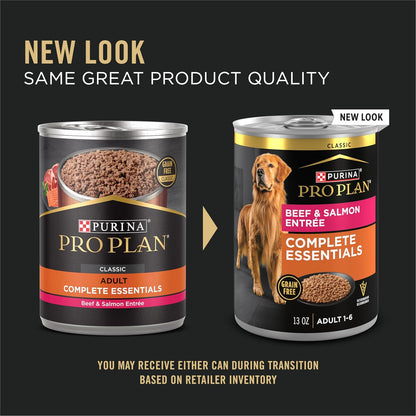 Purina Pro Plan Dog Food Grain Free, Classic Beef and Salmon Entrée - (Pack of 12) 13 Oz. Cans2