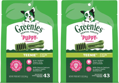 Greenies Puppy Teenie Natural Dental Dog Treats, Original Flavor, 22 Count | Veterinarian-Recommended, Natural Ingredients, Cleans Teeth & Freshens Breath, for Dogs 5-15 Lbs, 6 Oz. Pack13