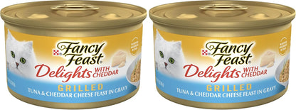 Purina Fancy Feast Delights with Cheddar Grilled Tuna and Cheddar Cheese Feast in Wet Cat Food Gravy Cat Food - (Pack of 24) 3 Oz. Cans11
