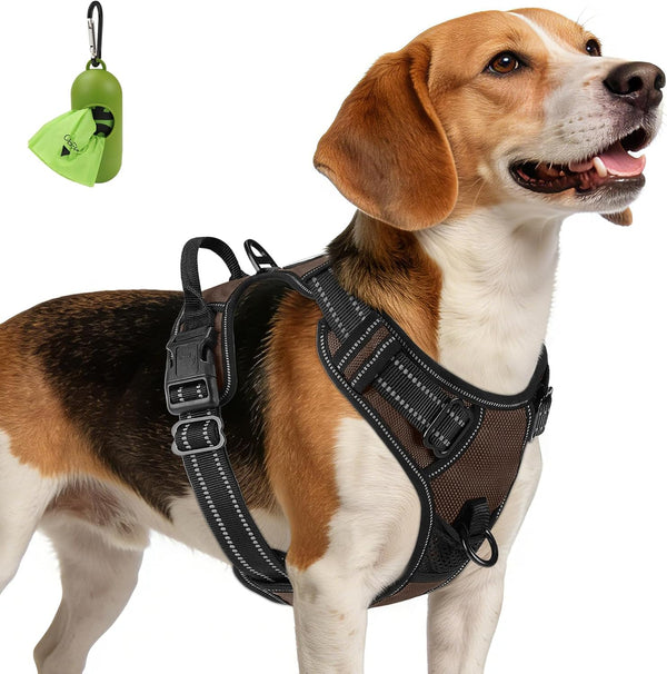 Joytale No Pull Dog Harness Medium Sized Dog, Front Clip, Black | Grab Handle for Instant Control, Padded & Adjustable Vest, Sturdy Metal D-Rings, for Safe Training & Daily Walking50