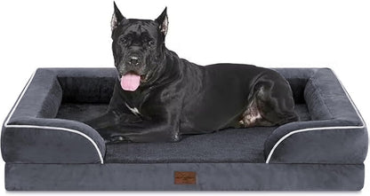 Comfort Expression Orthopedic Dog Bed for Extra Large Dogs with Bolster | Waterproof Dog Couch Bed with Washable Cover & Non-Slip Bottom, Supportive Egg Crate Foam XL Pet Bed, 42X30 Inch70